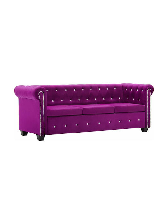 Three-Seater Couch Purple 199x75x72 cm