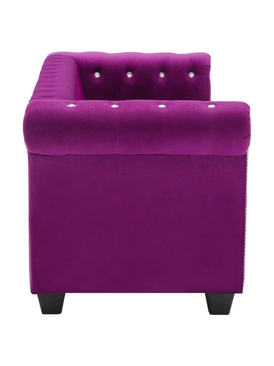 Three-Seater Couch Purple 199x75x72 cm