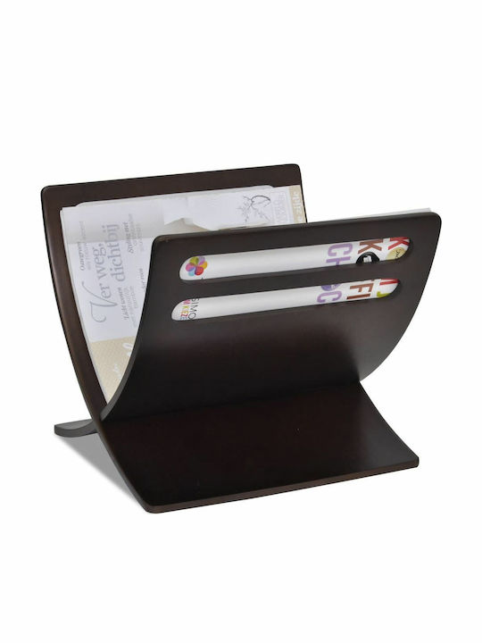 vidaXL Wooden Magazine Rack Brown 29.5x26.5x29.5cm