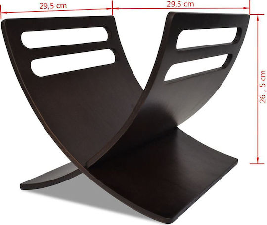 vidaXL Wooden Magazine Rack Brown 29.5x26.5x29.5cm