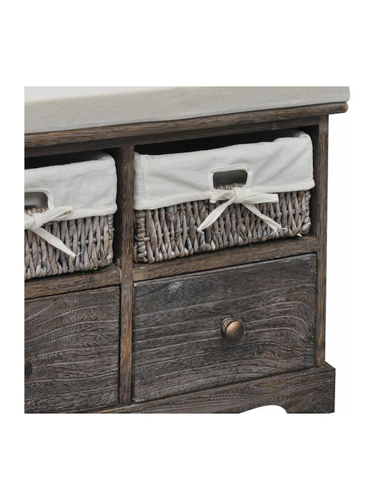 Eingangsmöbel mit Bank Paulonia wood 62x33x42cm