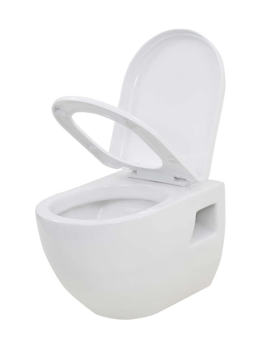 vidaXL Λεκάνη Κρεμαστή με Καζανάκι με Κάλυμμα Soft Close Λευκή