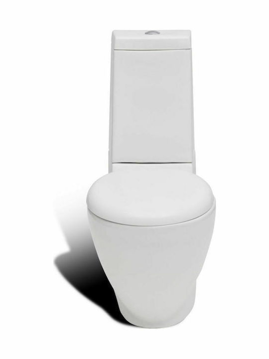 vidaXL Λεκάνη Δαπέδου με Καζανάκι με Κάλυμμα Soft Close Λευκή