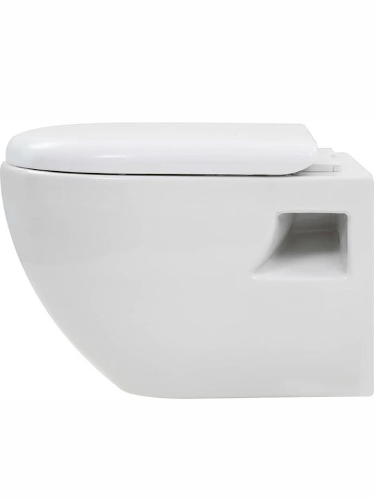 vidaXL Wandhängende Toilette mit Deckel Sanftes Schließen Weiße