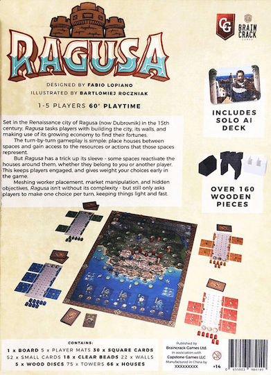 Brettspiel Ragusa für 1-5 Spieler 12+ Jahre (EN) Capstone Games