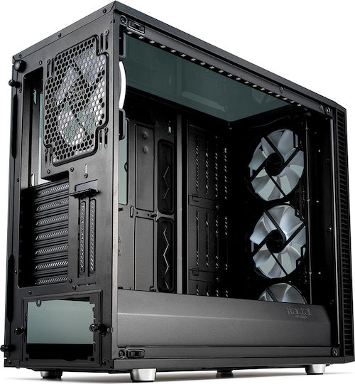Fractal Design Define S2 Vision RGB Геймърско бюро Пълна кула Компютърна кутия със страничен прозорец Черен
