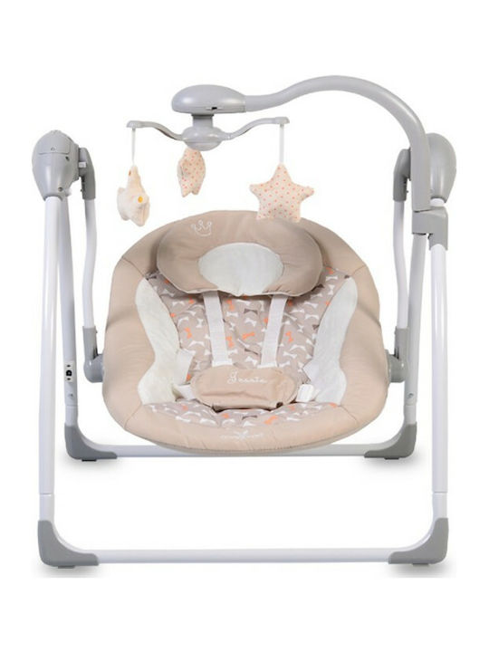 Cangaroo Electric Baby Relax Swing 2 in 1 Jessie with Music Beige for Child up to 9kg