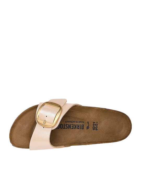 Madrid Big Buckle Birko-Flor Women's Anatomic Sandals Graceful Pearl White Narrow Fit