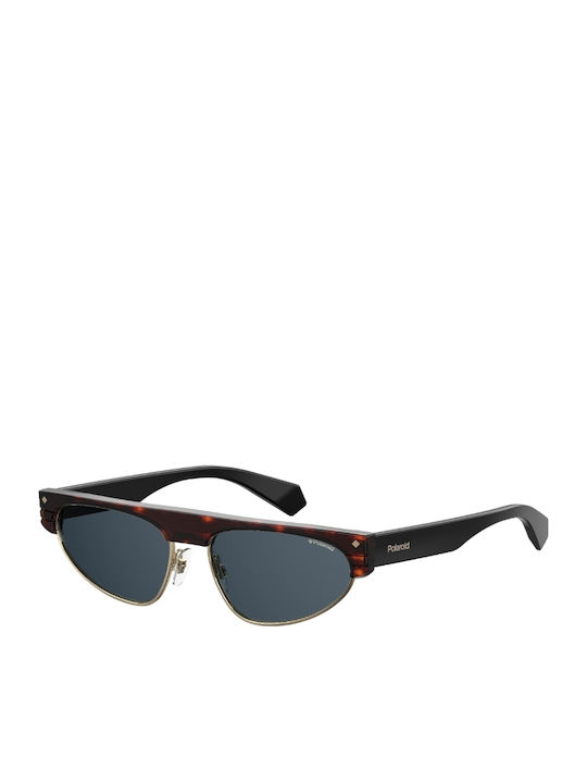 Polaroid Women's Sunglasses with Brown Tartaruga Plastic Frame and Black Polarized Lens