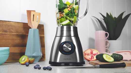 Cecotec Power Black Titanium 1800 Blender Cu Cană Din Sticlă 2,1 L 1800W Inox