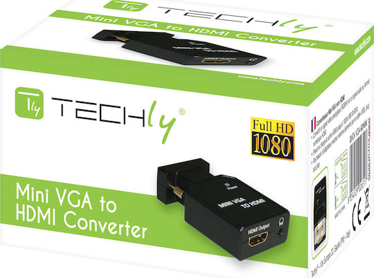 Techly Konverter VGA männlich zu 3.5mm / HDMI / Micro-USB weiblich 1Stück IDATA VGA-HDMINI