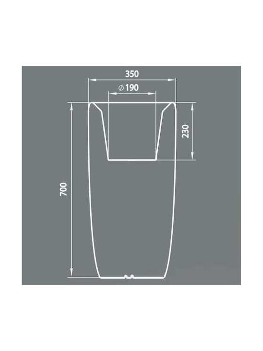 Nowodvorski Flowerpot M Γλάστρα Πλαστική Λευκή 35x35x70εκ.