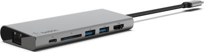 Belkin USB-C Докинг станция с 4K PD Етърнет Сив (F4U092BTSGY)