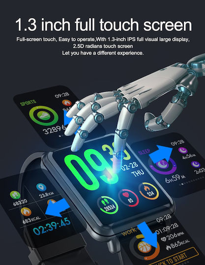 Colmi Land 1 46mm Smartwatch με Παλμογράφο (Μαύρο)