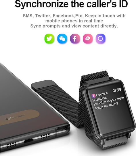 Colmi Land 1 46mm Smartwatch με Παλμογράφο (Μαύρο)