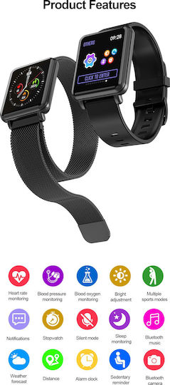 Colmi Land 1 46mm Smartwatch με Παλμογράφο (Μαύρο)