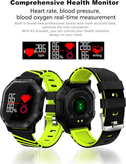 Colmi K5 Smartwatch με Παλμογράφο (Μαύρο)