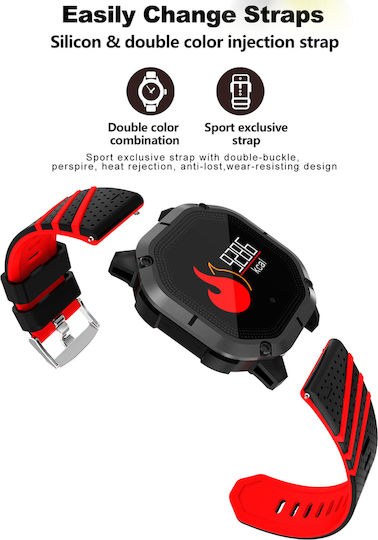 Colmi K5 Smartwatch με Παλμογράφο (Μαύρο)