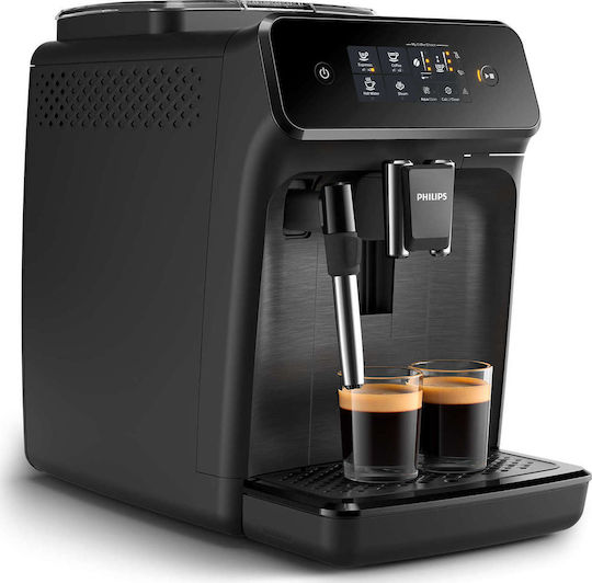 Philips Series 1200 Αυτόματη Μηχανή Espresso 1500W Πίεσης 15bar με Μύλο Άλεσης Μαύρη EP1220/00