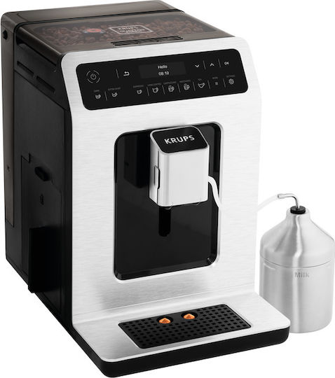 Krups Αυτόματη Μηχανή Espresso 1450W Πίεσης 15bar για Cappuccino με Μύλο Άλεσης Μαύρη EA891D