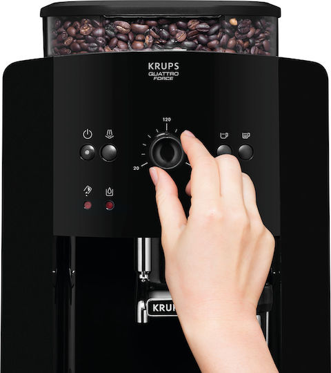 Krups Picto Arabica Automatic Espresso Coffee Machine 1450W Pressure 15bar with Grinding Burr Black EA8110