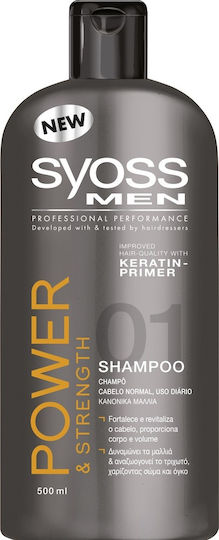 Syoss Men Power Sampon de Păr Reconstrucție/Hrană și Hidratare pentru Toate Tipurile de Păr 500ml