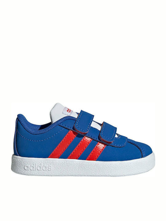 adidas VL Court 2.0 Kinder Sneakers mit Klettverschluss Blue / Active Red / Cloud White