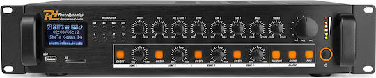 Power Dynamics PDV120MP3 Προενισχυτής Εγκαταστάσεων 5 Καναλιών 120W/8Ω με 4 Ζώνες 120W/100V με Σύστημα Ψύξης και Συνδέσεις USB/FM/Bluetooth