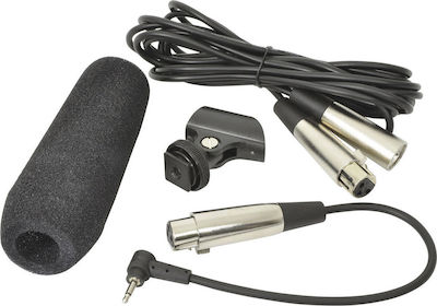 QTX Sound Shotgun XLR Microphone SG350 Shock Mounted/Clip On Mounting for Camera