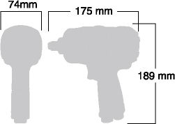 Shinano Air Impact Wrench 1/2" 125kgm SI-1490BSR