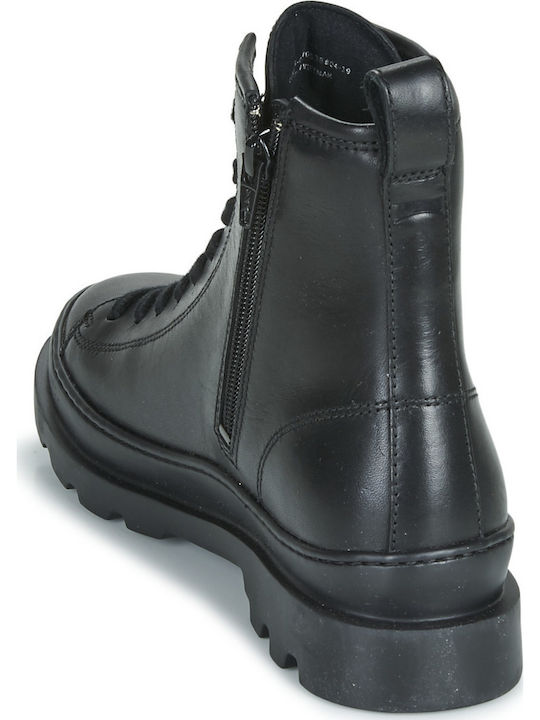 Brutus Leather Women's Ankle Boots with Medium Heel Black