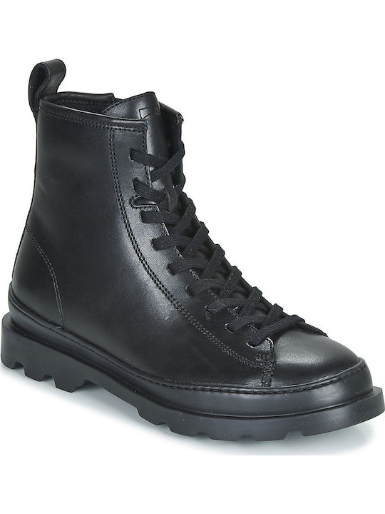 Brutus Leather Women's Ankle Boots with Medium Heel Black