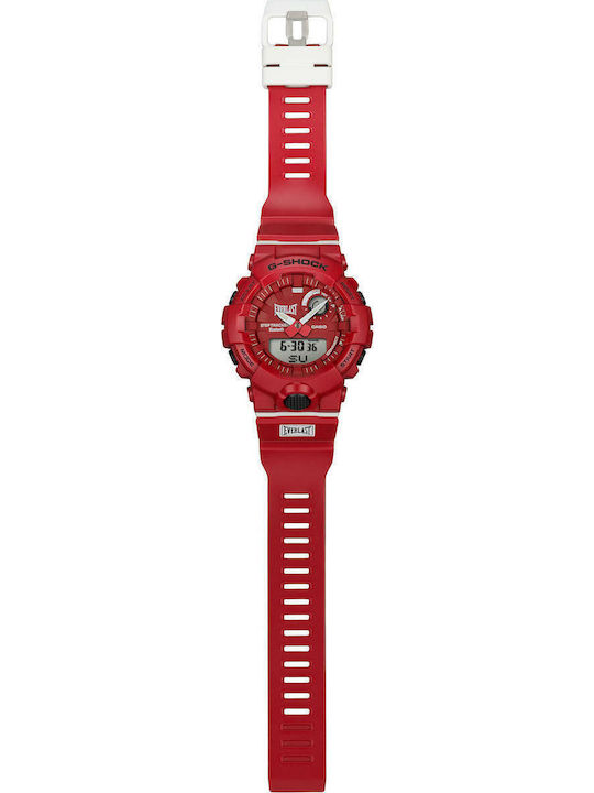 Casio G-Shock G-Squad Analog/Digital Men's Watch 48.6mm Chronograph Battery with Red Rubber Strap