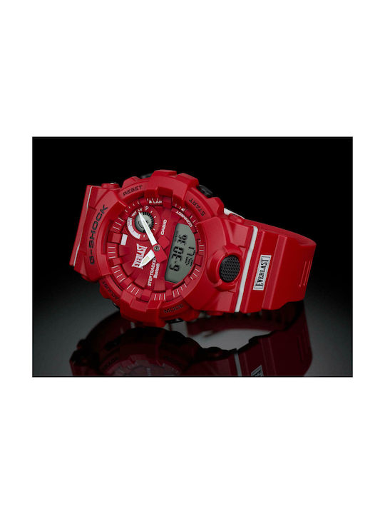 Casio G-Shock G-Squad Analog/Digital Uhr Chronograph Batterie mit Rot Kautschukarmband