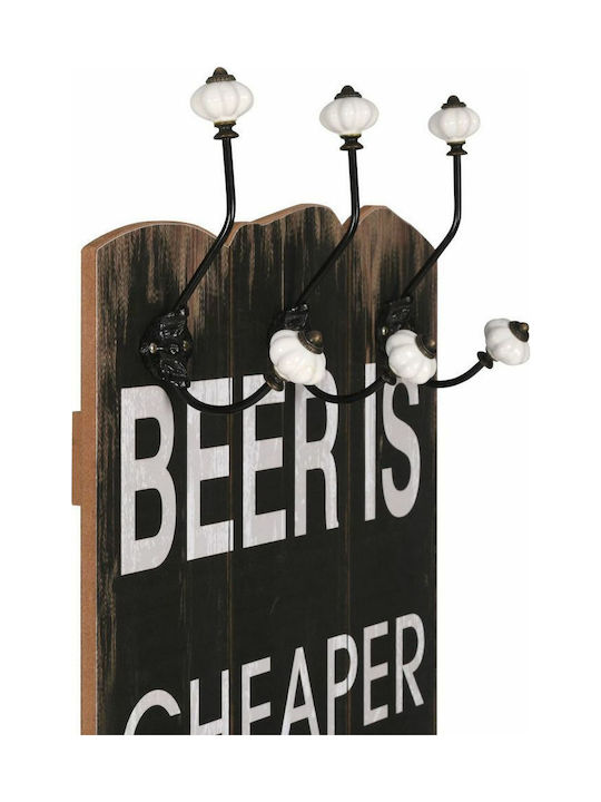 vidaXL Αντικέ Κρεμάστρα Τοίχου Beer Cheaper Ξύλινη 12 Θέσεων Πολύχρωμη 40x120cm
