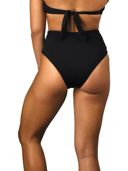 BP-3094 Bikini Slip Hohe Taille Schwarz