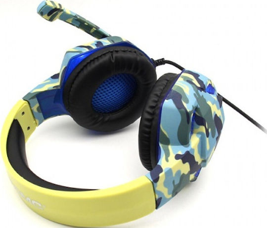 Komc G306 Over Ear Gaming Headset με σύνδεση 2x3.5mm / USB Κίτρινο