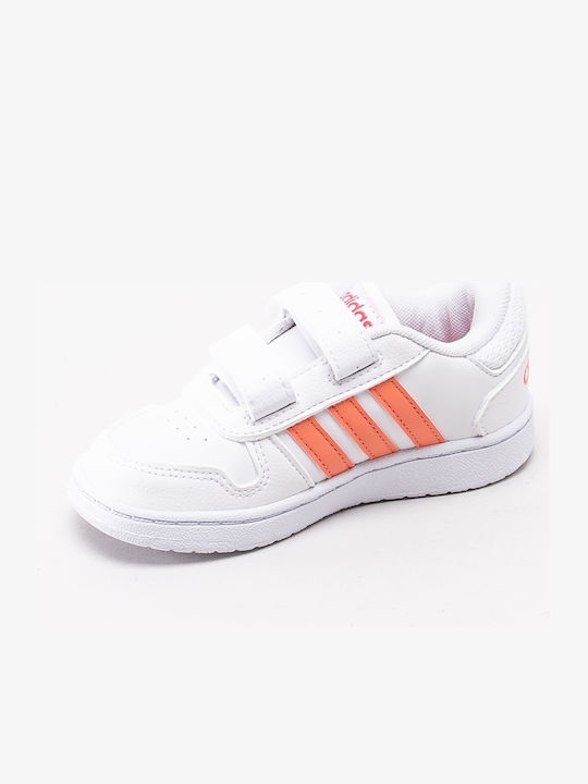 Hoops 2.0 CMF I Incaltaminte Sport Copii Baschet Cu Închidere Hoop & Loop Alb Nor / Roz Real