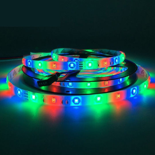 GlobalExpress Bandă LED 12V RGB Lumină 5m Tip SMD3528 cu Sursă de alimentare & Telecomandă