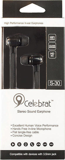 Celebrat S30 Безжични Стерео с жак 3.5mm Черен