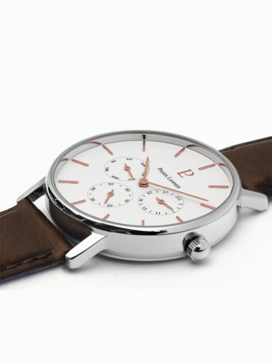 Pierre Lannier Cityline Ανδρικό Ρολόι 39mm Χρονογράφος Μπαταρίας με Καφέ Δερμάτινο Λουράκι