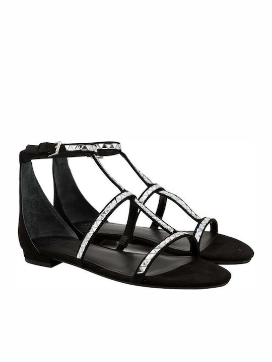 Guess Damen Flache Sandalen in Schwarz Farbe