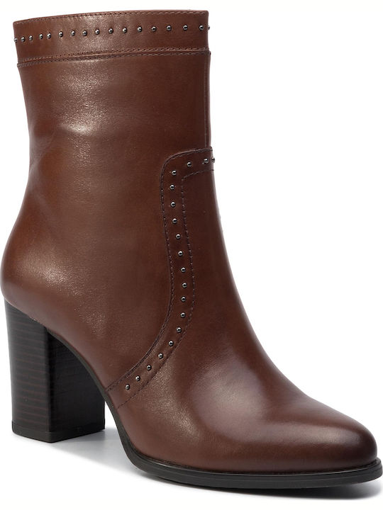 Caprice Leder Damen Knöchelstiefel Braun