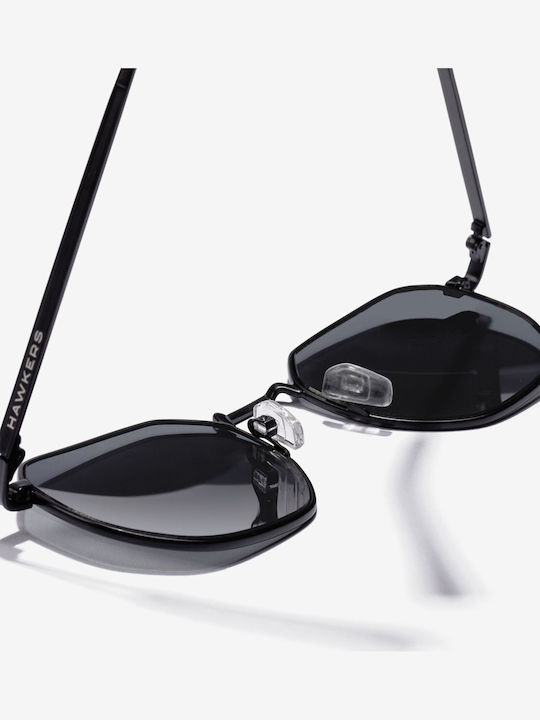 Hawkers Sixgon Herren Sonnenbrille mit Schwarz Metall Gestell und Schwarz Linse HKRS2034