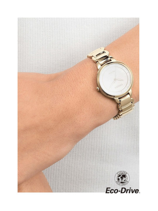 Citizen Eco-Drive Дамски Часовник с Златист Метална Гривна