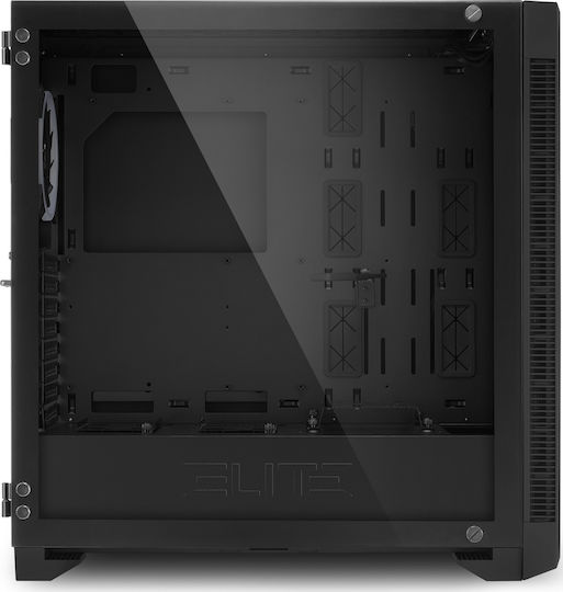 Sharkoon Elite Shark CA200M Gaming Midi Tower Computer Case with Side Window and RGB Lighting Black