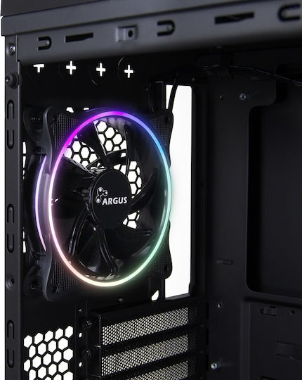 Inter-Tech X-908 Infini2 Gaming Midi Tower Κουτί Υπολογιστή με Πλαϊνό Παράθυρο και RGB Φωτισμό Μαύρο