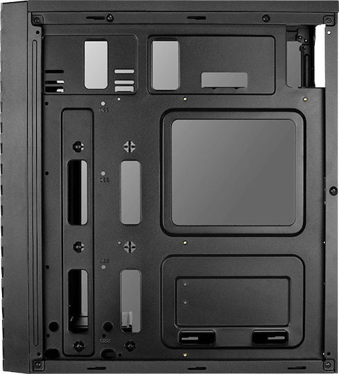 Aerocool Streak Gaming Midi Tower Κουτί Υπολογιστή με Πλαϊνό Παράθυρο και RGB Φωτισμό Μαύρο