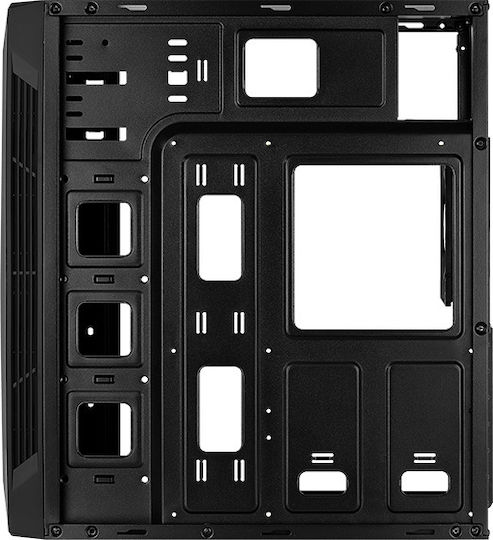 Aerocool Split Gaming Midi Tower Κουτί Υπολογιστή με Πλαϊνό Παράθυρο και RGB Φωτισμό Μαύρο