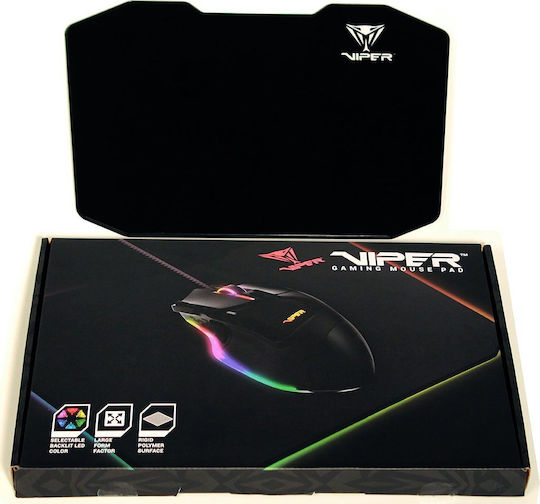 Patriot Viper RGB Gaming Mouse Pad Medium (353mm) με RGB Φωτισμό Μαύρο ARBPATPOD0001